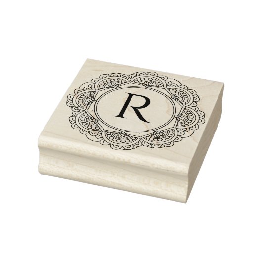 KLASSIEKE COOLE  MANDALA CUSTOM SCRIPT MONOGRAM 	RUBBERSTEMPEL (Stempel)