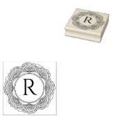 KLASSIEKE COOLE  MANDALA CUSTOM SCRIPT MONOGRAM 	RUBBERSTEMPEL (Gestempeld)