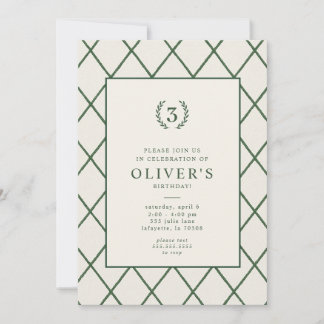 Klassieke Country Club verjaardagsfeest uitnodigin Kaart