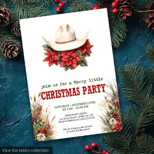 Klassieke Cowboy Country Kerst Uitnodiging