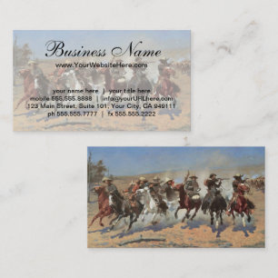 Klassieke Cowboys, A Dash For Timber door Remingto Visitekaartje