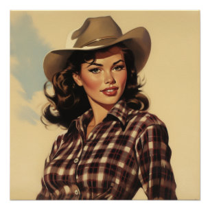 Klassieke Cowgirl Charm: Wild West fluistert Perfect Poster