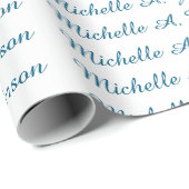Klassieke Creatieve Trendy Witte Oceaan Blauw Cadeaupapier (Rol Hoek)