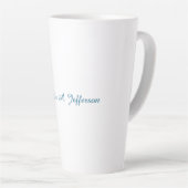 Klassieke Creatieve Trendy Witte Oceaan Blauw Latte Mok (Rechterhoek)