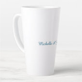 Klassieke Creatieve Trendy Witte Oceaan Blauw Latte Mok (Linkerhoek)