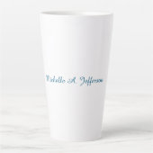 Klassieke Creatieve Trendy Witte Oceaan Blauw Latte Mok (Voorkant)