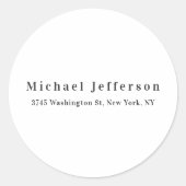 Klassieke Creatieve Trendy Zwart & Wit Minimalist Ronde Sticker (Voorkant)