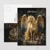 Klassieke Crème Eenhoorn Pegasus Bloemrijke Fantas Briefkaart (Voorkant / Achterkant)