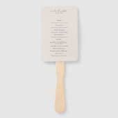 Klassieke crème en houtskool grijs bruiloft progra handwaaier (Voorkant)