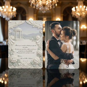 Klassieke Crème Hydrangea Romantische Foto Bedankkaart