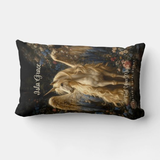 Klassieke Crème Pegasus Eenhoorn Bos Fantasie Kussen (Achterkant)