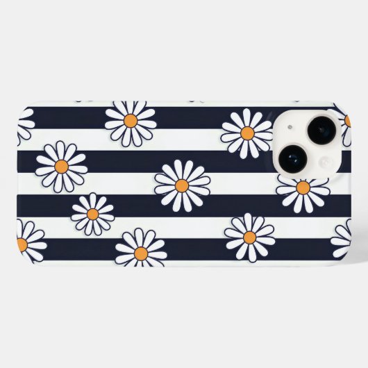 Klassieke Daisy Stripes Case-Mate iPhone Case (Achterkant (horizontaal))