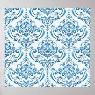 Klassieke Damask: Luxe naadloze achtergrond Poster