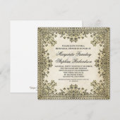 Klassieke  Damask repetitie uitnodigingen (Voorkant / Achterkant)