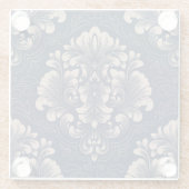 Klassieke Damast Naadloze Victoriaans Textuur Glazen Onderzetter (Achterkant)