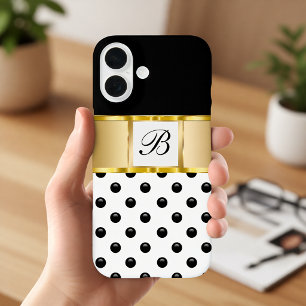 Klassieke Dames Meisjes Monogram Bling iPhone 16 Hoesje