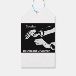 Klassieke dashboarddrummer draag cadeaulabel