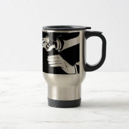 Klassieke dashboarddrummer draag reisbeker