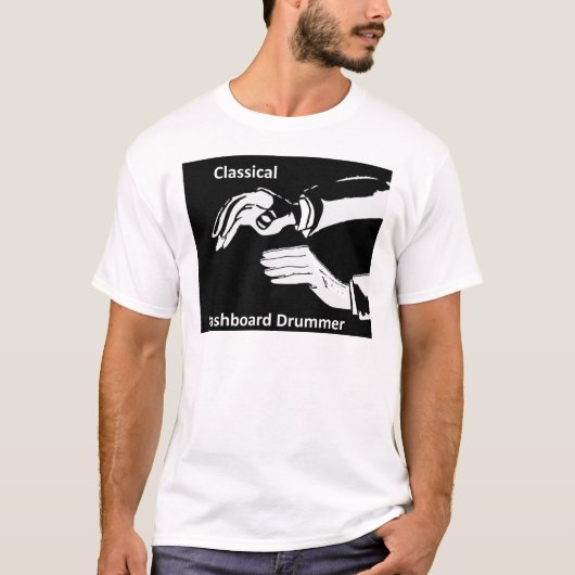 Klassieke dashboarddrummer draag t-shirt (Voorkant)