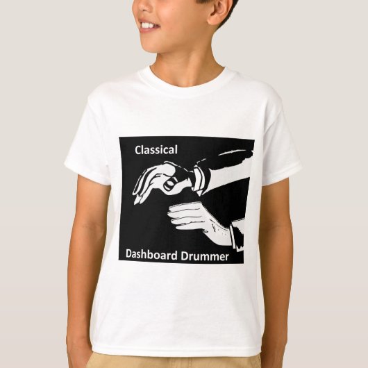 Klassieke dashboarddrummer draag t-shirt (Voorkant)