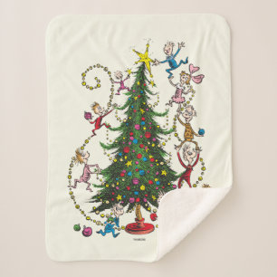 Klassieke De Grinch   Kerstboom Sherpa Deken