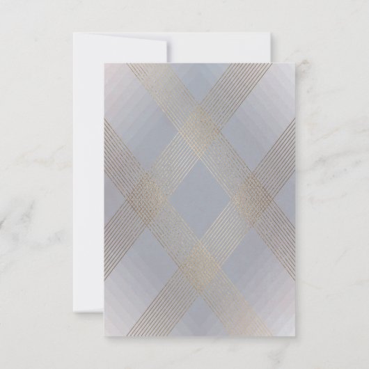 Klassieke deco Gold grijze kalligrafie bruiloft RSVP Kaartje (Achterkant)