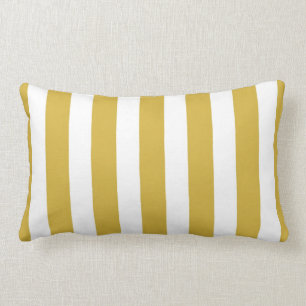 Klassieke Designer Stripes in Mustard en White Kussen