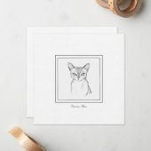 Klassieke Devon Rex Cat Chalk-kaart Notitiekaartje (Voorkant / Achterkant in situ)