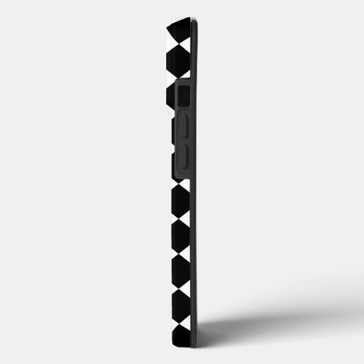 Klassieke Diamond Black en White Checkers Case-Mate iPhone Case (Achterkant / Links)