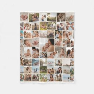 Klassieke dichte raster foto collage fleece deken