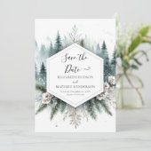 Klassieke digitale berg bruiloft save the date (Staand voorkant)