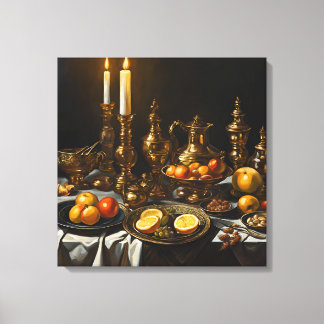 Klassieke diner muur decor canvas afdruk