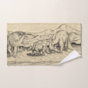 Klassieke dinosaurussen bad handdoek