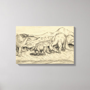 Klassieke dinosaurussen canvas afdruk