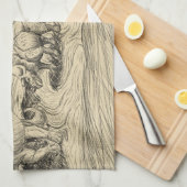 Klassieke dinosaurussen theedoek (Quarter Fold)
