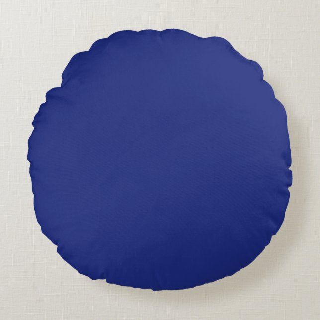Klassieke donkerblauwe accent kussenhoes rond kussen (Voorkant)
