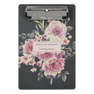 Klassieke donkere bloemen persoonlijke klembord mini klembord