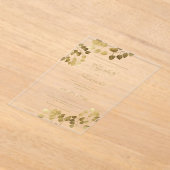 Klassieke donkergroene gouden eucalyptus elegante acryl uitnodigingen (Laagn)