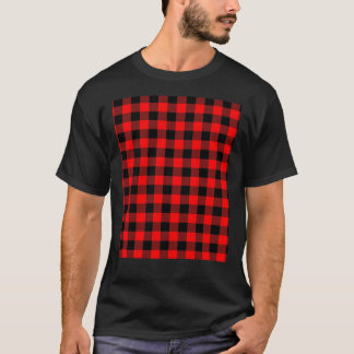Klassieke donkerrode en zwarte lumberjack Buffalo  T-shirt