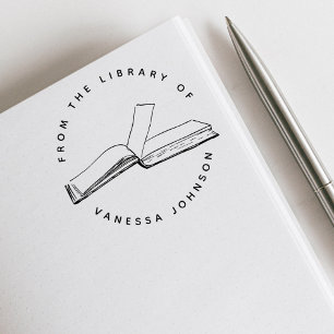 Klassieke douanenaam van de bibliotheek van boek  zelfinktende stempel