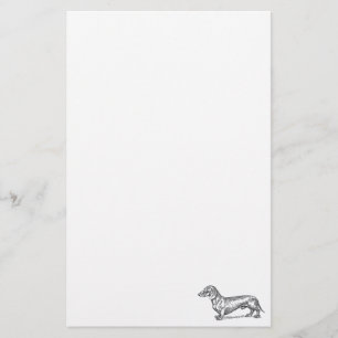 Klassieke doxie - zwart briefpapier