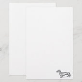 Klassieke doxie - zwart briefpapier (Voorkant / Achterkant)