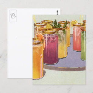 Klassieke drankjes, drankjes met ijsblokjes op een briefkaart