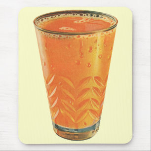 Klassieke drankjes, glas sinaasappelsap ontbijt muismat
