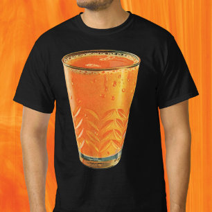Klassieke drankjes, glas sinaasappelsap ontbijt t-shirt