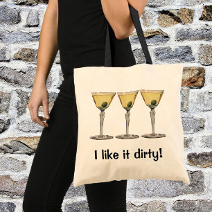 Klassieke drankjes, Martini Olijf Cocktail Tote Bag