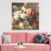 Klassieke E. Hariel Roos Stilleven Canvas Afdruk (Insitu (Woonkamer))