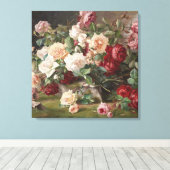 Klassieke E. Hariel Roos Stilleven Canvas Afdruk (Insitu (Houten vloer))