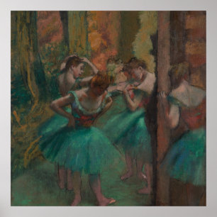 Klassieke Edgar Degas Danseressen in groene ballet Poster