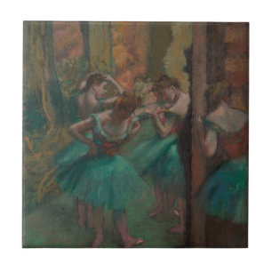 Klassieke Edgar Degas Danseressen in groene ballet Tegeltje